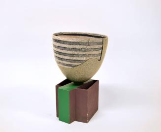 Equi series - Reassembled Striped Bowl with Green Bridge
