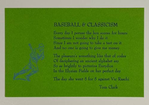 BASEBALL & CLASSICISM