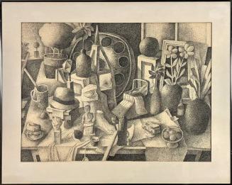Still Life with Hats, Plate and Fruit