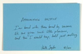 Approaching Solstice