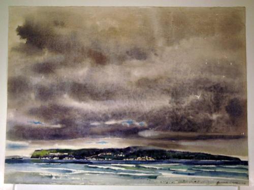 Untitled (coastal sea and rainy sky)