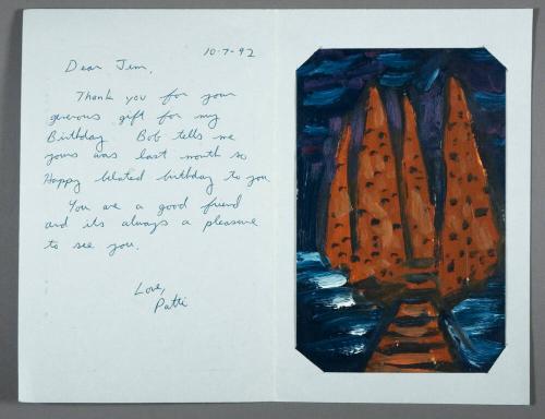 Thank You Card with Painting on Paper